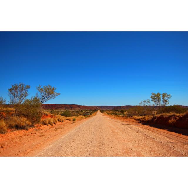 Dusty Outback Road, Australia - Wrapped Canvas Print Gracie Oaks Size: 30cm H x 46cm W x 3.8cm D on Productcaster.