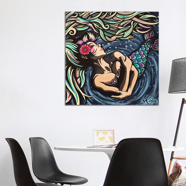 Mermaid Love - Wrapped Canvas Graphic Art ClassicLiving Size: 93.98cm H x 93.98cm W x 1.905cm D on Productcaster.