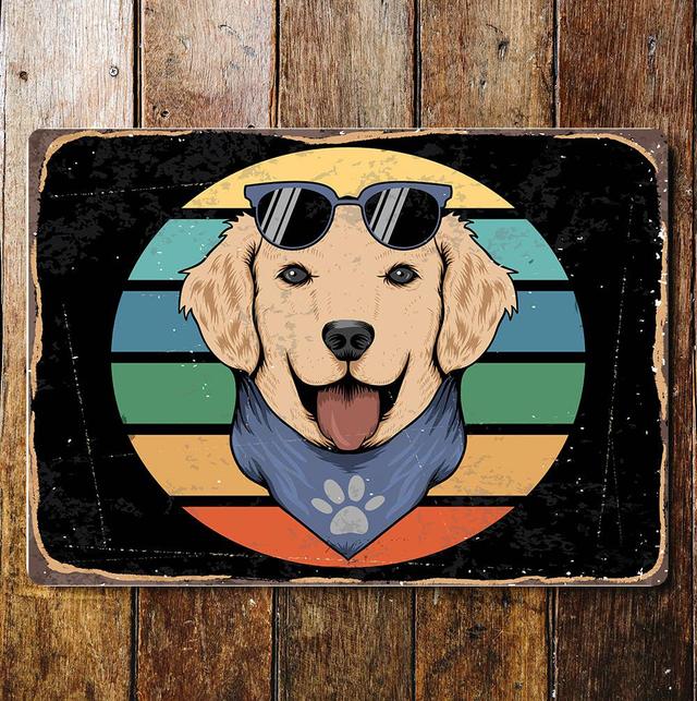 Dog Golden Retiever Metal Wall Sign Plaque East Urban Home Size: 40cm H x 60cm W on Productcaster.