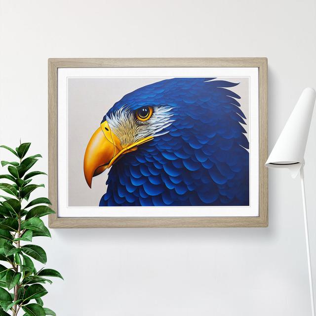 Unique Eagle Bird - Picture Frame Graphic Art 17 Stories Size: 46cm H x 64cm W x 2cm D, Frame Colour: Oak Framed on Productcaster.