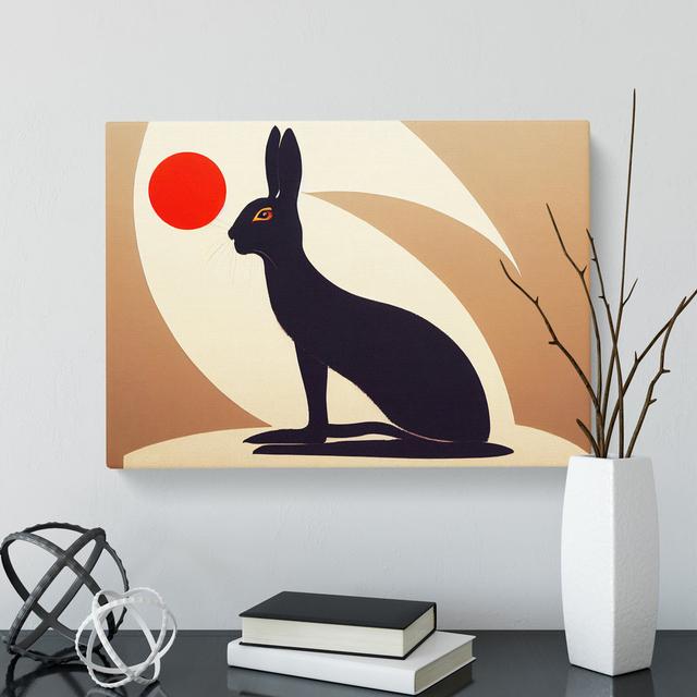 Deco Hare - Wrapped Canvas Graphic Art Marlow Home Co. Size: 50cm H x 76cm W x 3cm D on Productcaster.