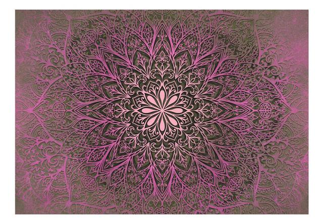 Mandala of Love Wallpaper Mural Latitude Vive Size: 400 cm x 280 cm, Colour: Pink on Productcaster.