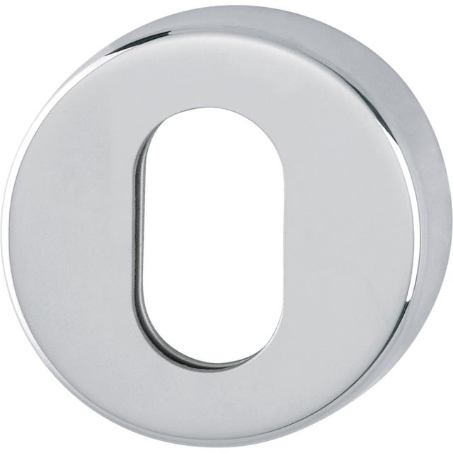 Amayra Brescia Oval Profile Escutcheon Symple Stuff Size: 5.2cm H x 5.2cm W x 0.8cm D, Finish: Polished Silver on Productcaster.