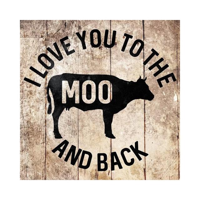 Moo And Back by Milli Villa - Wrapped Canvas Print Brambly Cottage Size: 45.72cm H x 45.72cm W x 1.91cm D on Productcaster.