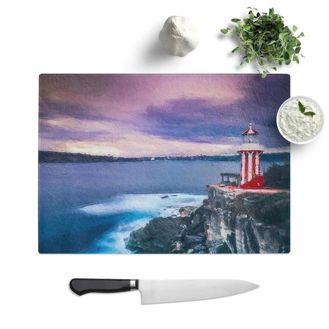 Glass Lighthouse Overlooking Sydney Australia Chopping Board East Urban Home Size: 28.5 cm W x 20 cm L on Productcaster.