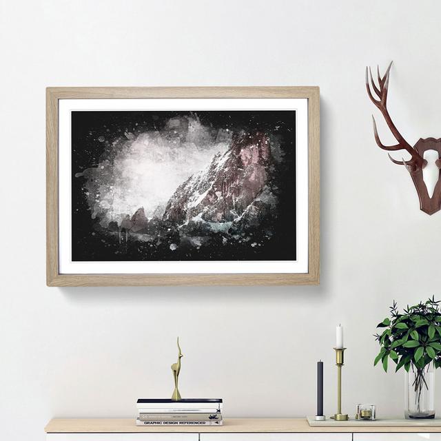 Pink Mountain - Picture Frame Graphic Art Print East Urban Home Size: 45cm H x 63cm W x 2cm D, Frame Option: Oak Framed on Productcaster.