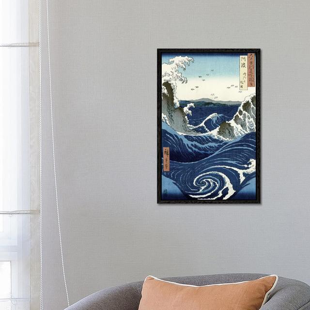 View of the Naruto Whirlpools at Awa by Katsushika Hokusai - Graphic Art Print on Canvas Wade Logan Size: 66.04cm H x 45.72cm W x 3.81cm D, Frame Opti on Productcaster.