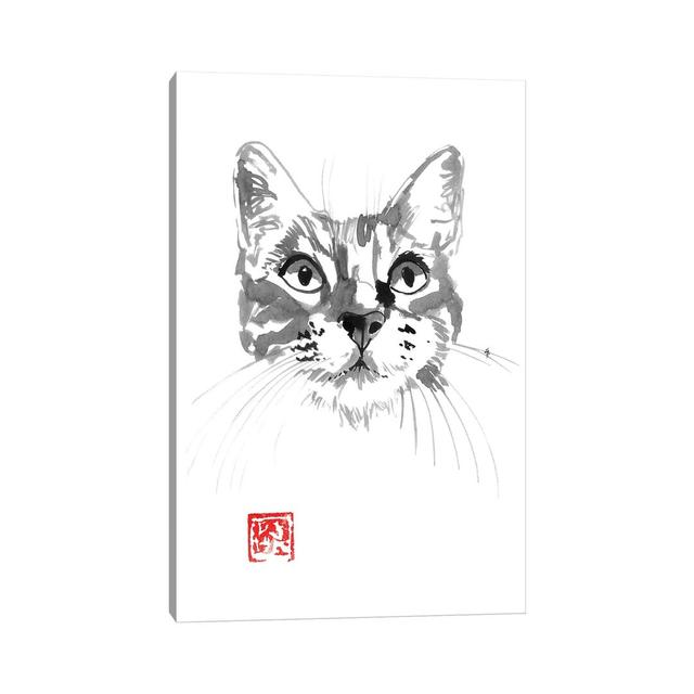 Cute Cat Face by Péchane - Painting on Canvas Bloomsbury Market Size: 66.04cm H x 45.72cm W x 3.81cm D, Format: Wrapped Canvas on Productcaster.