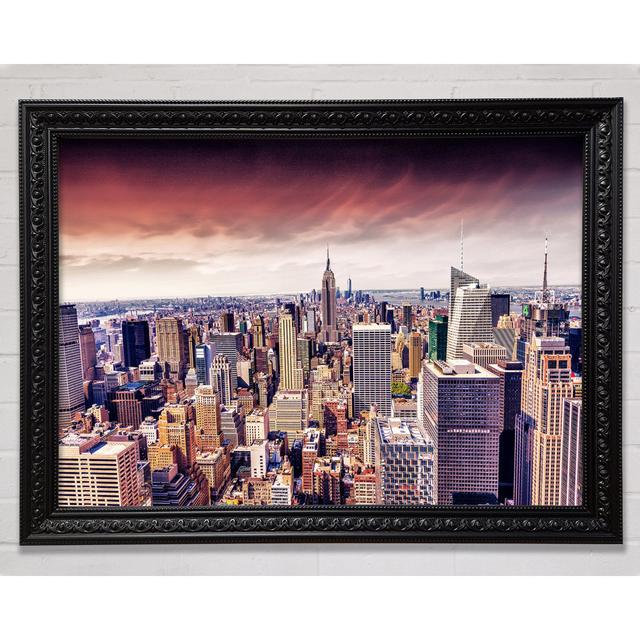 Pink Skies Over NYC - Druck Ebern Designs Größe: 100 cm H x 141,4 cm B on Productcaster.