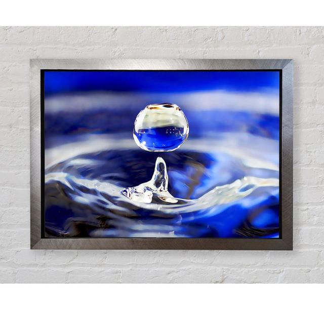 Blue Water Droplet Framed Print Wall Art Ivy Bronx Size: 42cm H x 59.7cm W x 3.4cm D, Format: Bronze Framed Paper on Productcaster.