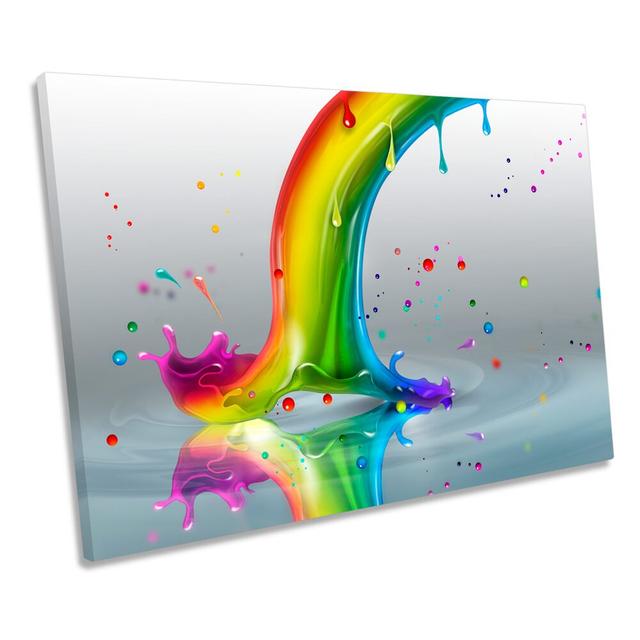 End Of The Rainbow Splash Picture CANVAS WALL ART Print Ivy Bronx Size: 50.8cm H x 76.2cm W x 2cm D on Productcaster.