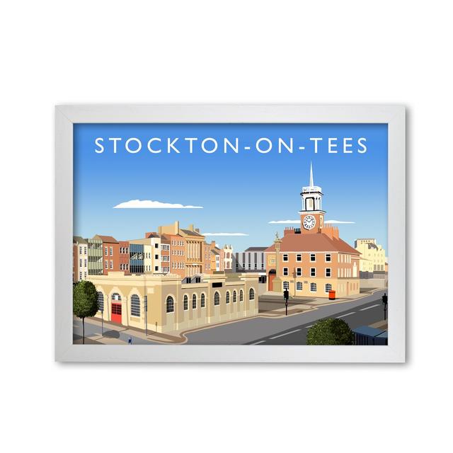 'Stockton-On-Tees' Framed Graphic Art Print 17 Stories Frame Options: White, Size: 29.7 cm H x 42 cm W x 3 cm D on Productcaster.