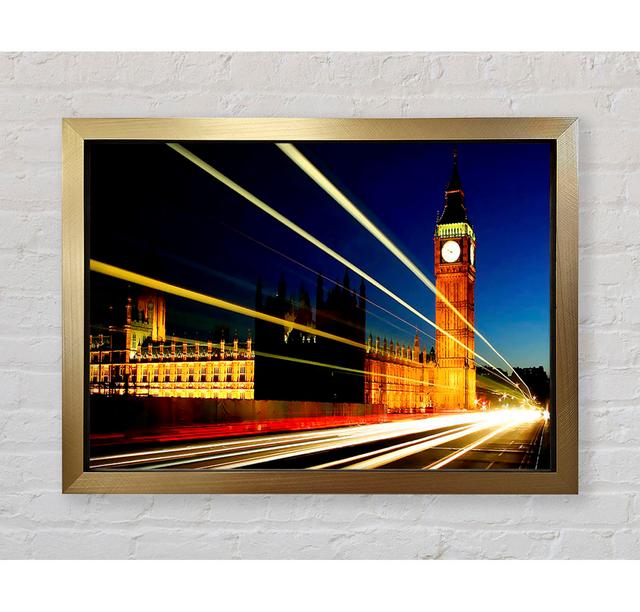 London Big Ben Lights - Single Picture Frame Art Prints Ebern Designs Size: 42cm H x 59.7cm W on Productcaster.