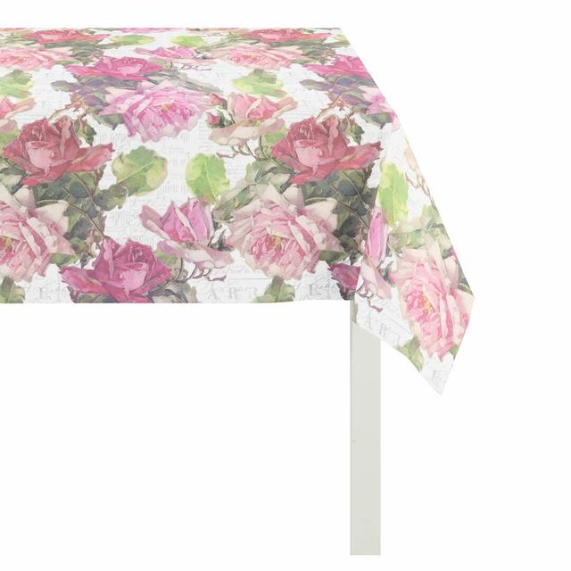 Summer Garden Table Topper Apelt Size: Rectangular: 150 cm x 250 cm, Colour: Charcoal and red on Productcaster.