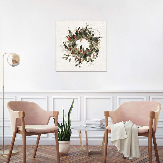 Farmhouse Wreath II by Farmhouse Wreath II - Painting on Canvas Lily Manor Size: 45.72cm H x 45.72cm W x 1.91cm D, Format: Wrapped Canvas on Productcaster.