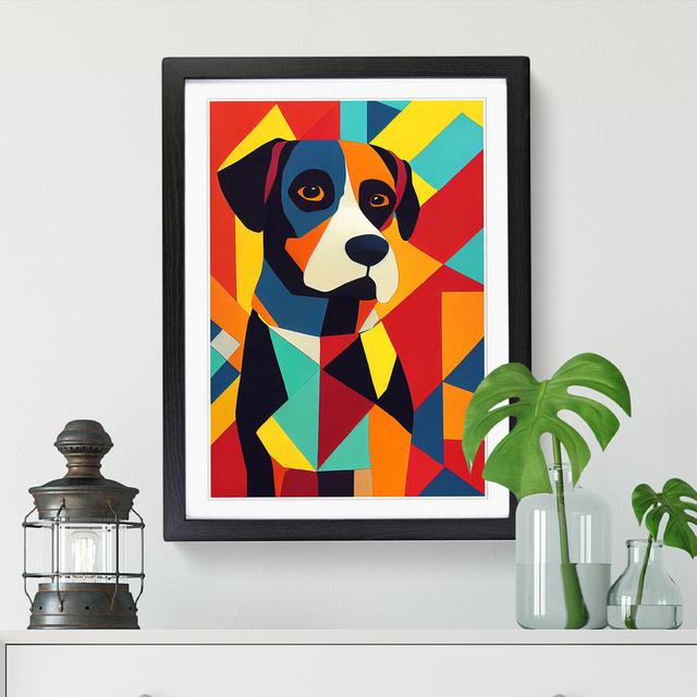 Anistasia Dog Patchwork - Picture Frame Print ClassicLiving Size: 64cm H x 46cm W x 2cm D, Frame Option: Walnut on Productcaster.