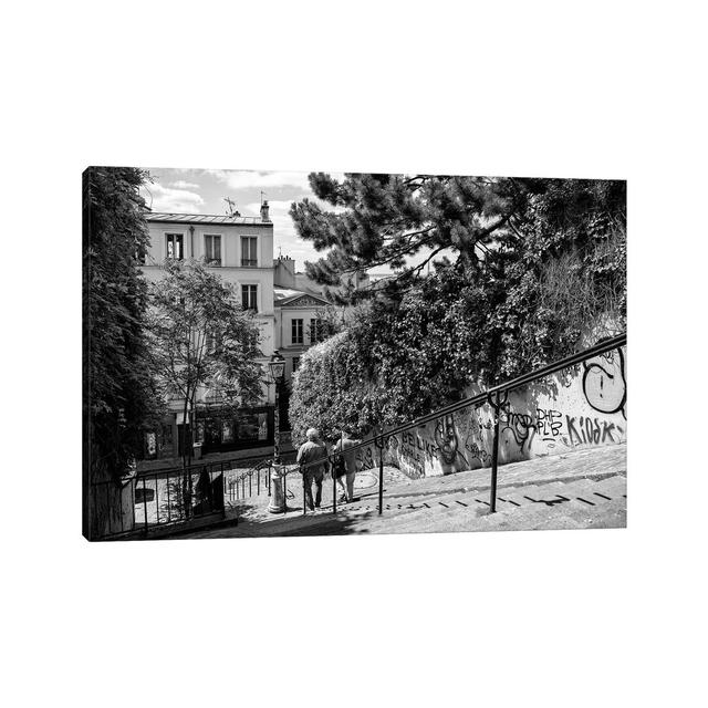 Black Montmartre Series - Sunday in Paris by Philippe Hugonnard - Wrapped Canvas Photograph Latitude Run Size: 66.04cm H x 101.6cm W x 1.91cm D on Productcaster.