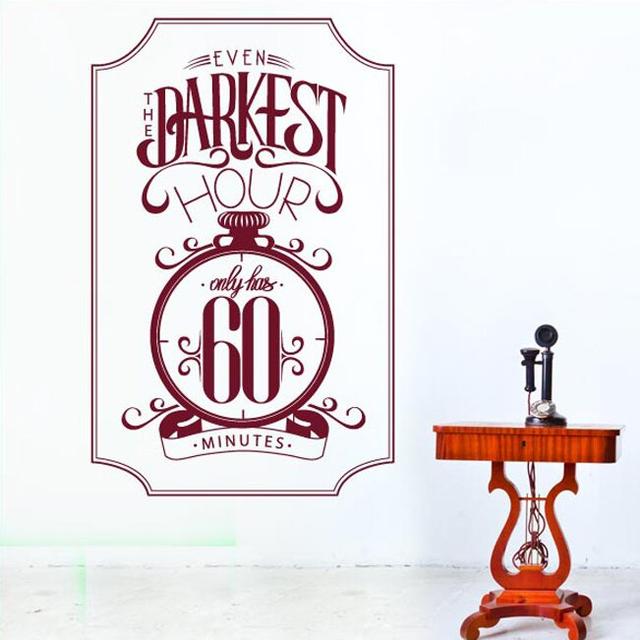 Darkest Hour Only Has 60 Minutes Wall Sticker East Urban Home Colour: Burgundy on Productcaster.