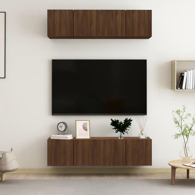 Finan TV Stand for TVs up to 85" Brayden Studio Overall Entertainment Center Width - Side to Side: 60, Colour: Brown Oak on Productcaster.