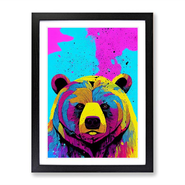 Colourful Bear No.3 - Picture Frame Graphic Art 17 Stories Frame Colour: Black Framed, Size: 64cm H x 46cm W x 2cm D on Productcaster.