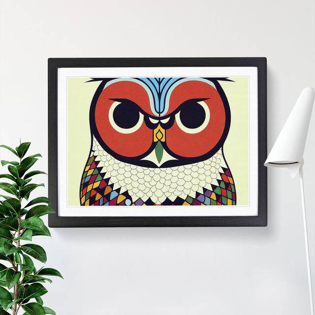 XH1022-6536X Owl Art Retro Vol.5 - Single Picture Frame Print Alpen Home Frame Colour: Black, Size: 34cm H x 46cm W x 2cm D on Productcaster.