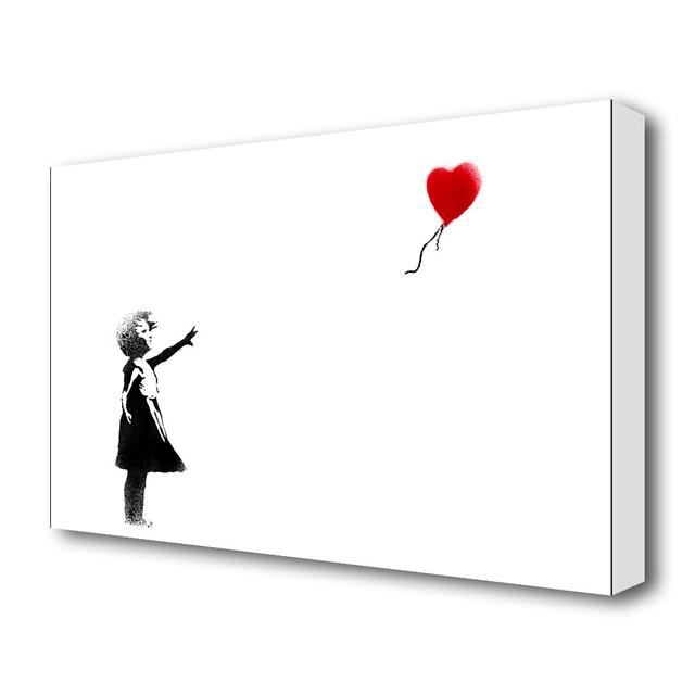 Balloon Girl - Wrapped Canvas Graphic Art Print East Urban Home Size: 81.3 cm H x 121.9 cm W on Productcaster.