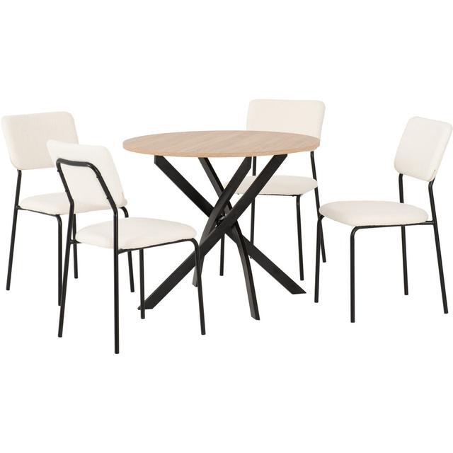 Yelena 4 - Person Dining Set Borough Wharf Chair Colour: Ivory on Productcaster.