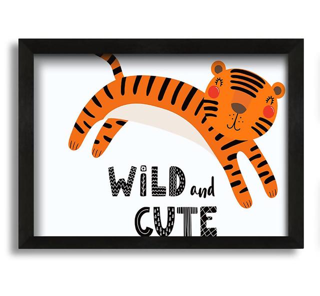 Wild and Cute Tiger - Picture Frame Graphic Art on Canvas Zoomie Kids Size: 30cm H x 42cm W x 10cm D on Productcaster.