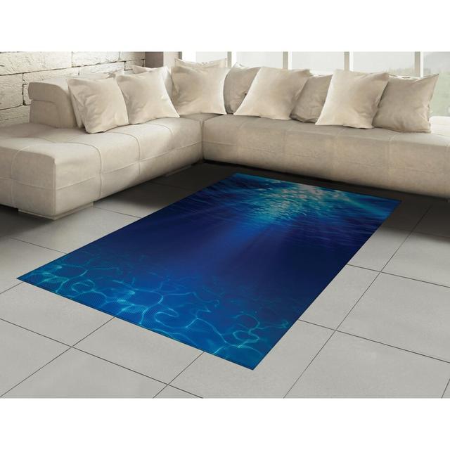 Anjali Flatweave Navy/Blue/Aqua Rug Longshore Tides Rug Size: Rectangle 120 x 180cm on Productcaster.