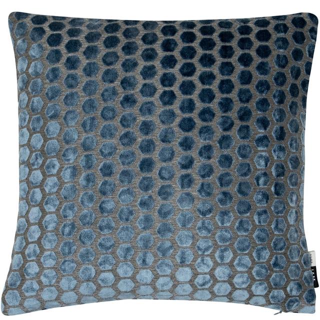 Geometric Square Throw Cushion Malini Colour: Blue, Size: 43cm H x 43cm W x 16cm D on Productcaster.