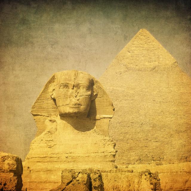 Sphinx and a Pyramid by Javarman3 - Wrapped Canvas Photograph Marlow Home Co. Size: 30cm H x 30cm W on Productcaster.