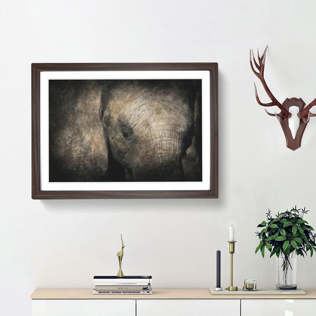 Gentle Elephant - Picture Frame Graphic Art Print East Urban Home Size: 24cm H x 33cm W x 2cm D, Frame Option: Walnut Framed on Productcaster.