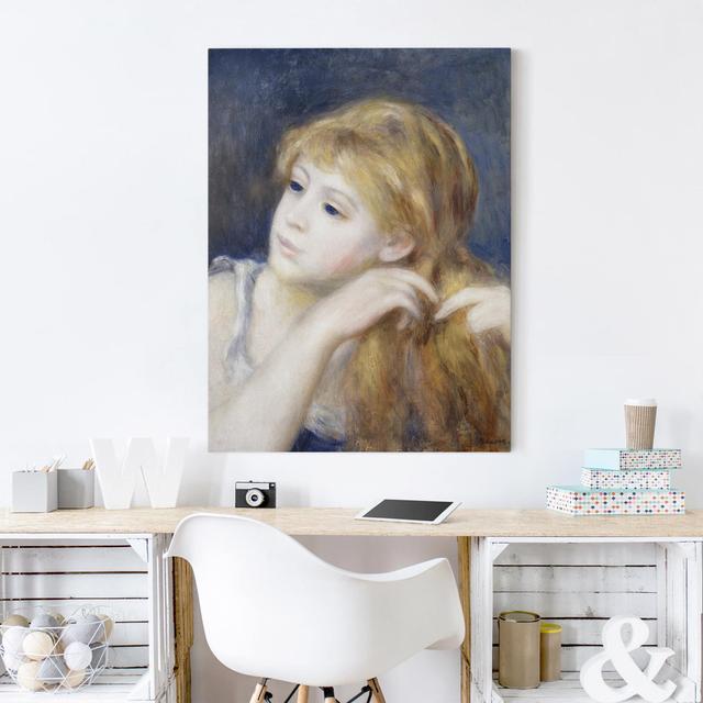 Kopf einer jungen Frau von Pierre-Auguste Renoir - Wrapped Canvas Graphic Art Print East Urban Home Größe: 100 L x 75 B on Productcaster.