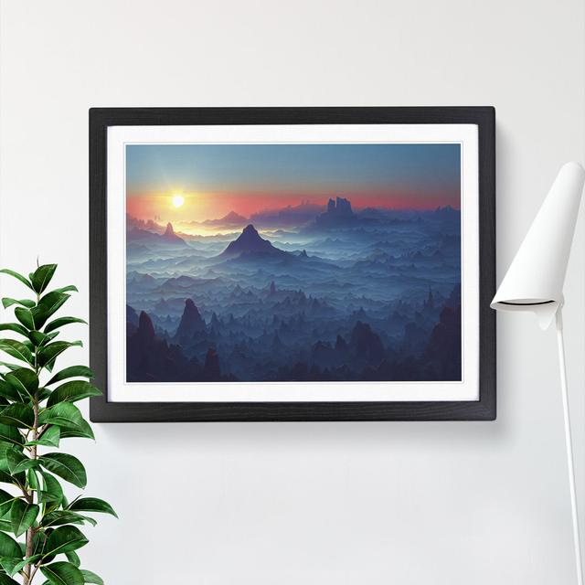 Grand Mountain Sunset - Floater Frame Graphic Art Alpen Home Frame Colour: Black, Size: 25cm H x 34cm W on Productcaster.