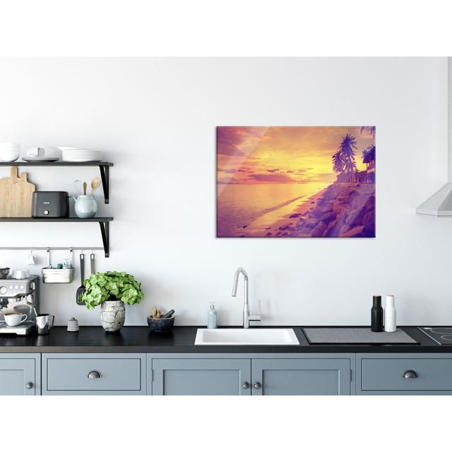 Beach Huts by the Sea - Unframed Photograph on Glass Highland Dunes Size: 60cm H x 80cm W x 0.4cm D on Productcaster.