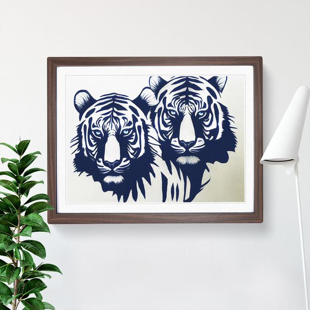 XH1022-6752X Pair Of Tigers - Single Picture Frame Print World Menagerie Format: Walnut Framed, Size: 34cm H x 46cm W x 2cm D on Productcaster.