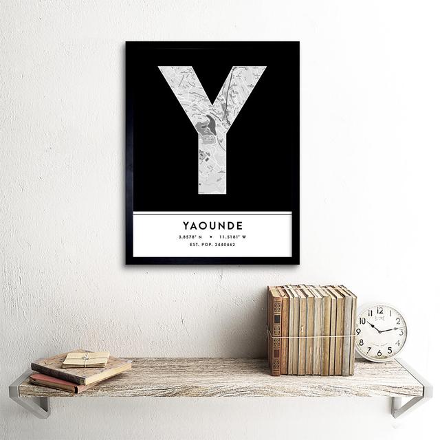 Yaounde Black & White - Picture Frame Typography Wee Blue Coo on Productcaster.