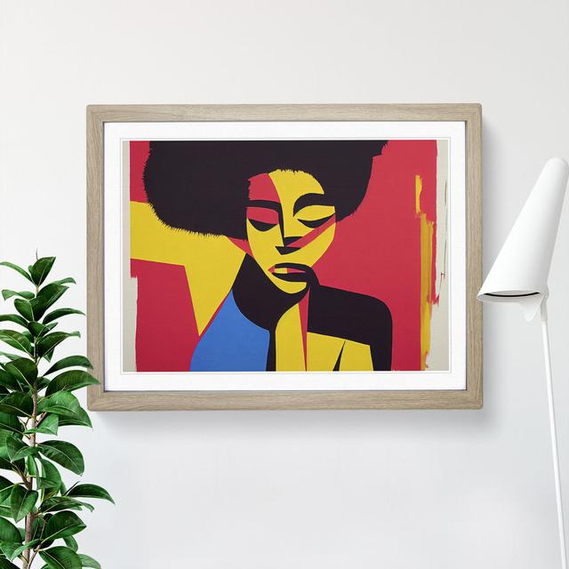 An Abstract Woman - Picture Frame Graphic Art Marlow Home Co. Frame Colour: Walnut, Size: 46cm H x 64cm W x 2cm D on Productcaster.