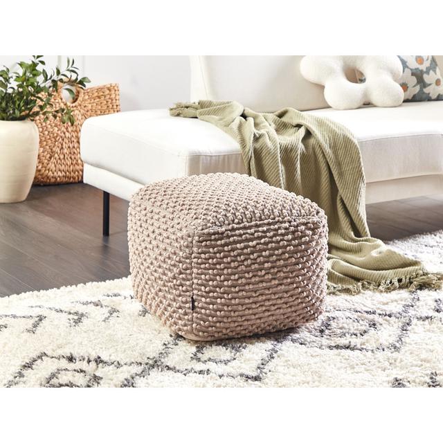 Amaijah 50cm Wide Square Solid Colour Pouffe Ottoman 17 Stories Upholstery Colour: Taupe on Productcaster.