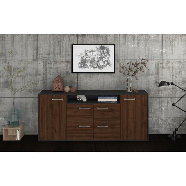 Liseli 180cm Wide Sideboard 17 Stories Colour: Walnut/Anthracite on Productcaster.