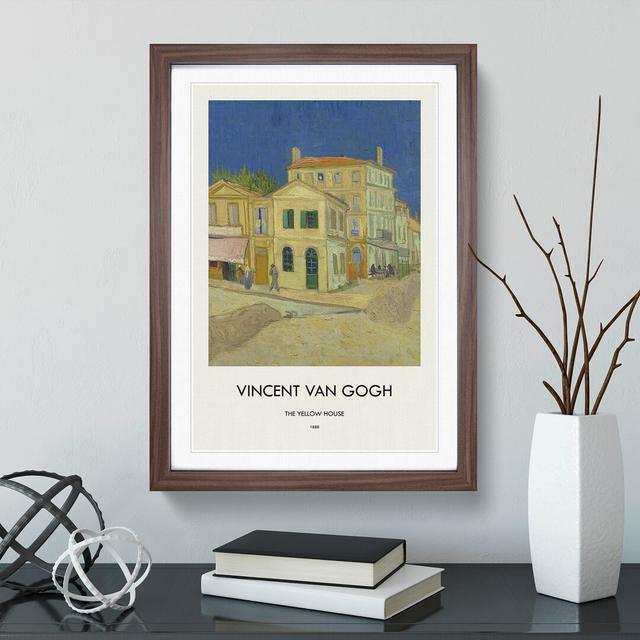 The Yellow House by Vincent Van Gogh - Picture Frame Painting East Urban Home Frame Option: Walnut, Size: 36cm H x 27cm W x 2cm D on Productcaster.