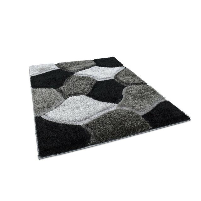 Holleman Geometric Machine Woven Black/Grey Area Rug Metro Lane Rug Size: Rectangle 200 x 290cm on Productcaster.