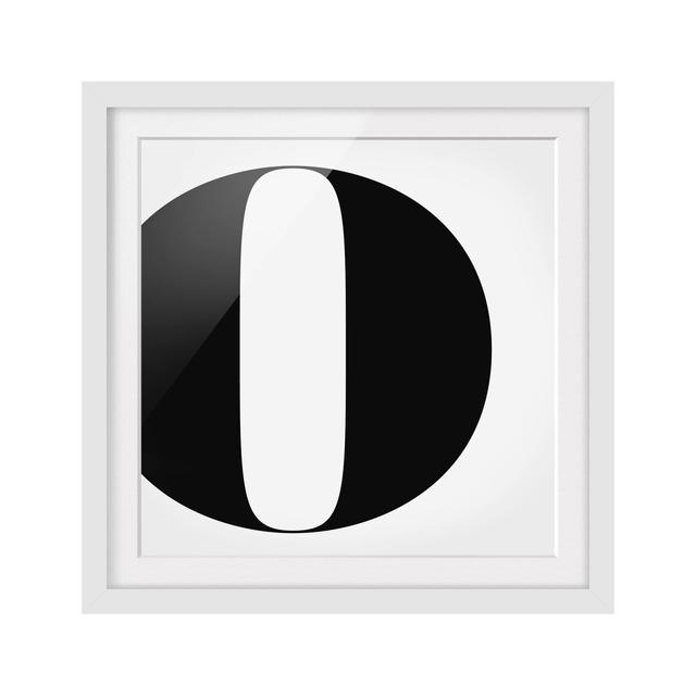 Antiqua Letter O Framed Graphic Art Print Poster East Urban Home Frame Options: Matt white, Size: 70cm H x 70cm W on Productcaster.