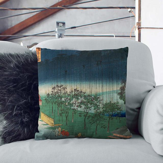 Akasaka in the Evening Rain Cushion with Filling East Urban Home Size: 55 x 55 cm on Productcaster.