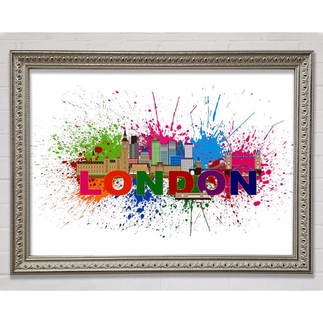 Rainbow London Splash 3 - Druck Brayden Studio Größe: 21 cm H x 29,7 cm B x 3 cm T, Format: Black Framed Paper on Productcaster.