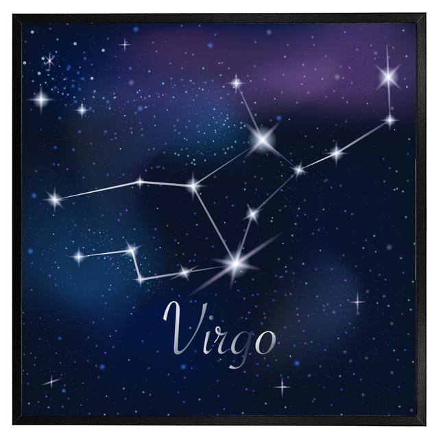 Exline Zodiac Sign Virgo - Single Picture Frame Art Prints Maturi Size: 51cm H x 51cm W x 4cm D, Frame Colour: Black on Productcaster.