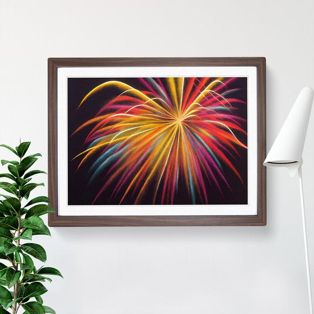 Cosmopolitan Fireworks - Picture Frame Graphic Art 17 Stories Frame Colour: Walnut Framed, Size: 46cm H x 64cm W x 2cm D on Productcaster.