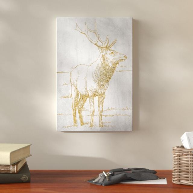 Majestic Antlers - Wrapped Canvas Graphic Art Print East Urban Home Size: 76.2 cm H x 50.8 cm W x 3.81 cm D on Productcaster.