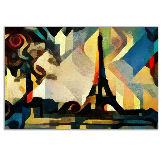 Eiffel Tower Paris Cubism Modern Canvas Wall Art Picture Print Panther Print Size: 46cm H x 31cm W on Productcaster.