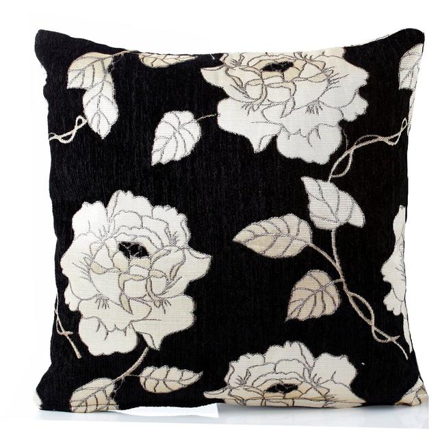 Piedmt Cushion Cover August Grove Size: 55cm H x 55cm W, Colour: Black on Productcaster.